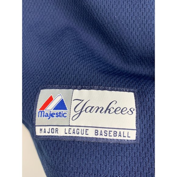 New York Yankees Jersey Size 2XL Spell Out Majestic Blue Retro 6534 Mens - Picture 3 of 8